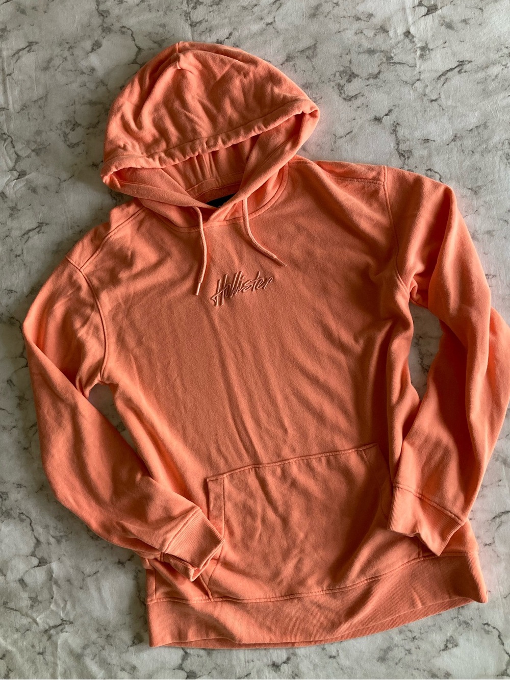 Hollister Women's Coral-Orange Pullover Hoodie